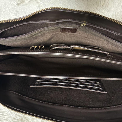Montblanc Business Bag Briefcase Leather Dark Brown Authentic