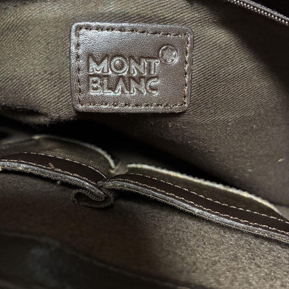 Montblanc Business Bag Briefcase Leather Dark Brown Authentic
