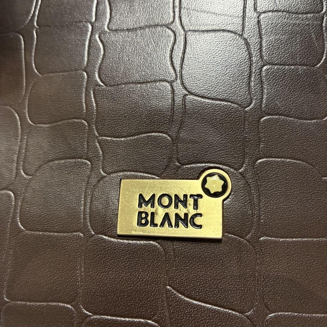 Montblanc Business Bag Briefcase Leather Dark Brown Authentic