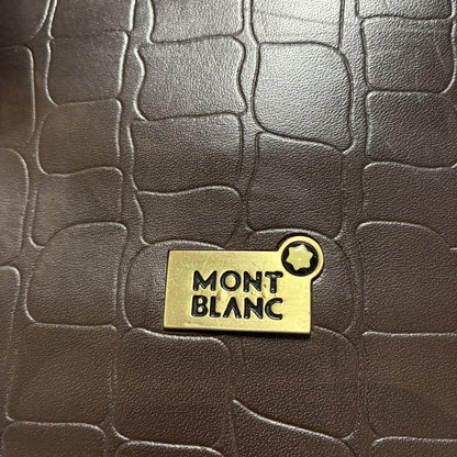 Montblanc Business Bag Briefcase Leather Dark Brown Authentic
