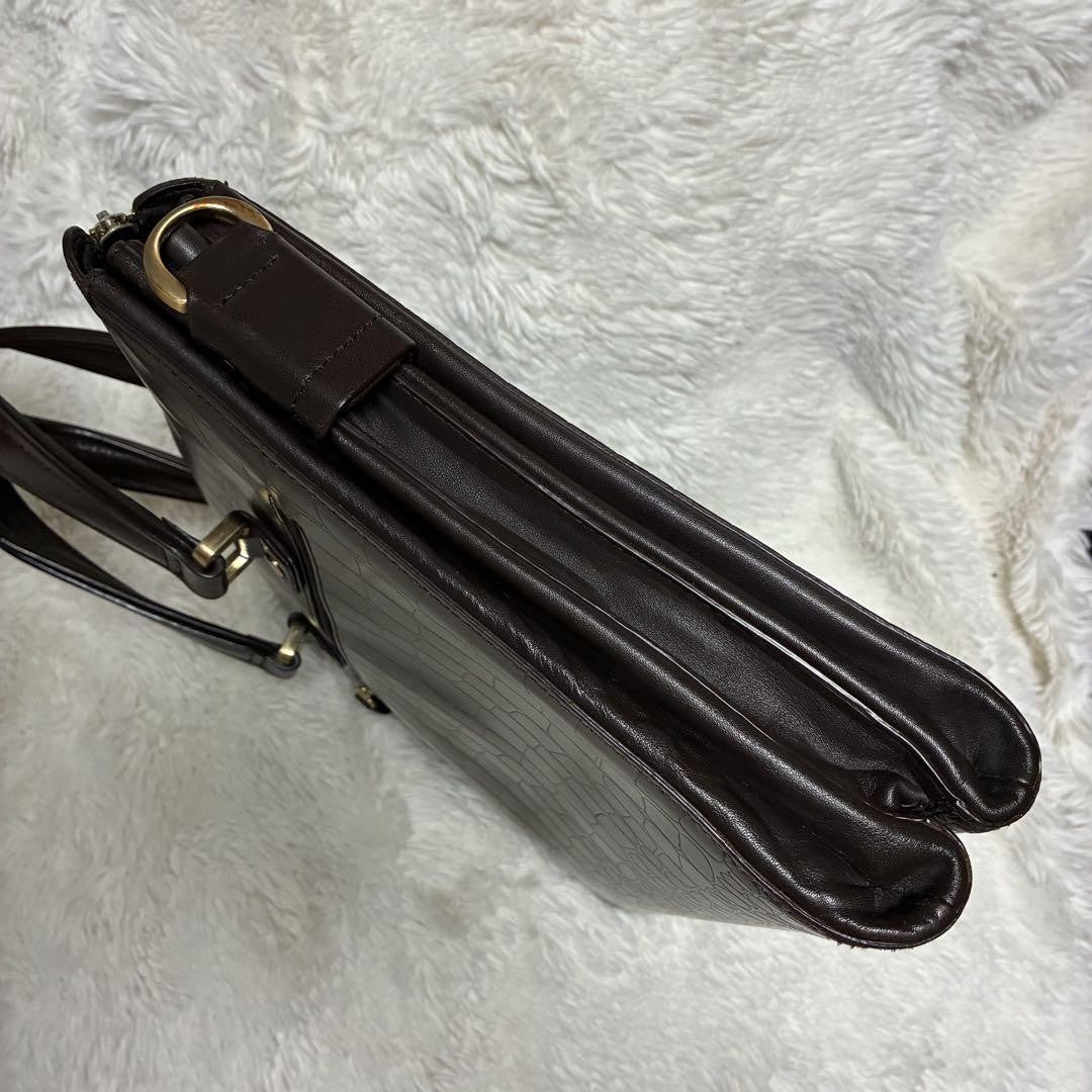 Montblanc Business Bag Briefcase Leather Dark Brown Authentic