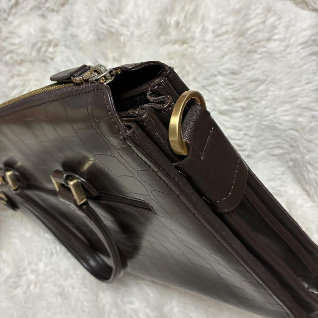 Montblanc Business Bag Briefcase Leather Dark Brown Authentic
