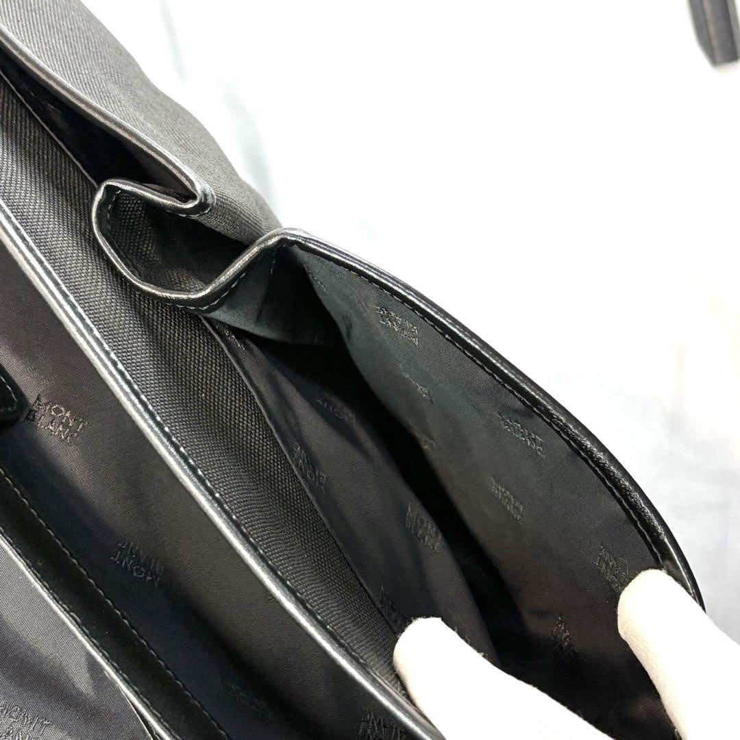 Montblanc Business Bag Briefcase Leather Canvas Black Authentic