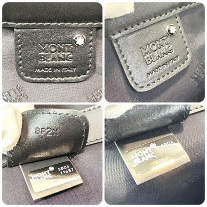 Montblanc Business Bag Briefcase Leather Canvas Black Authentic
