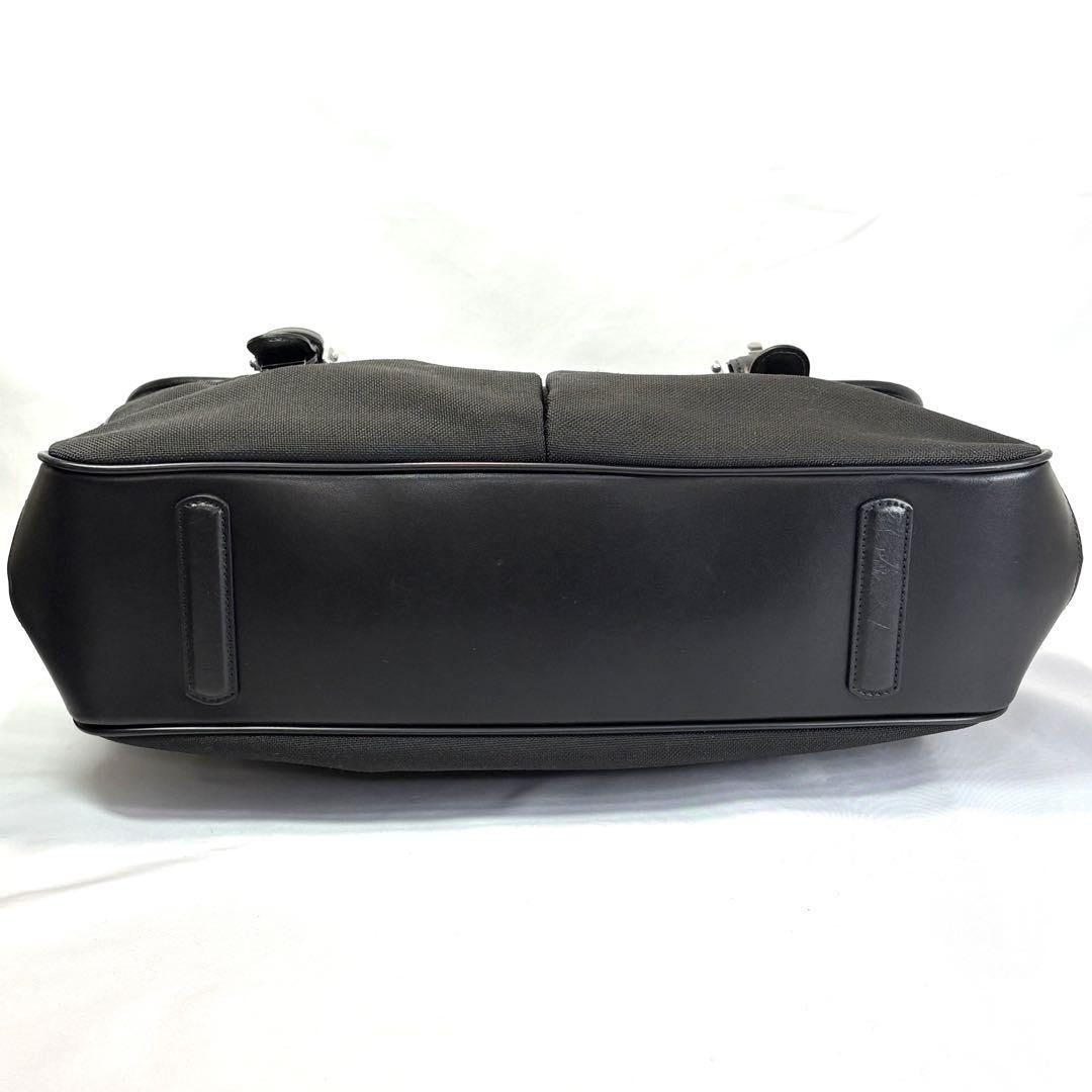 Montblanc Business Bag Briefcase Leather Canvas Black Authentic