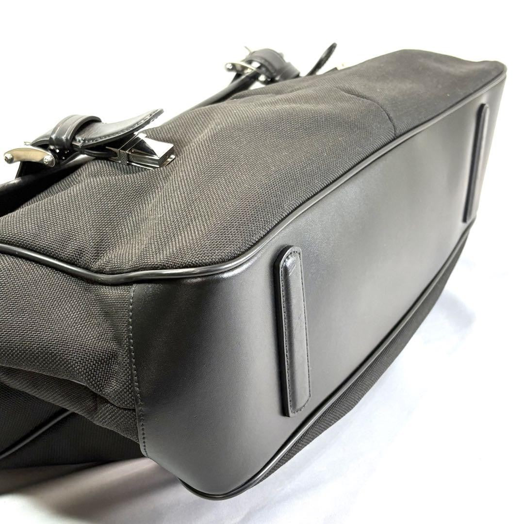 Montblanc Business Bag Briefcase Leather Canvas Black Authentic