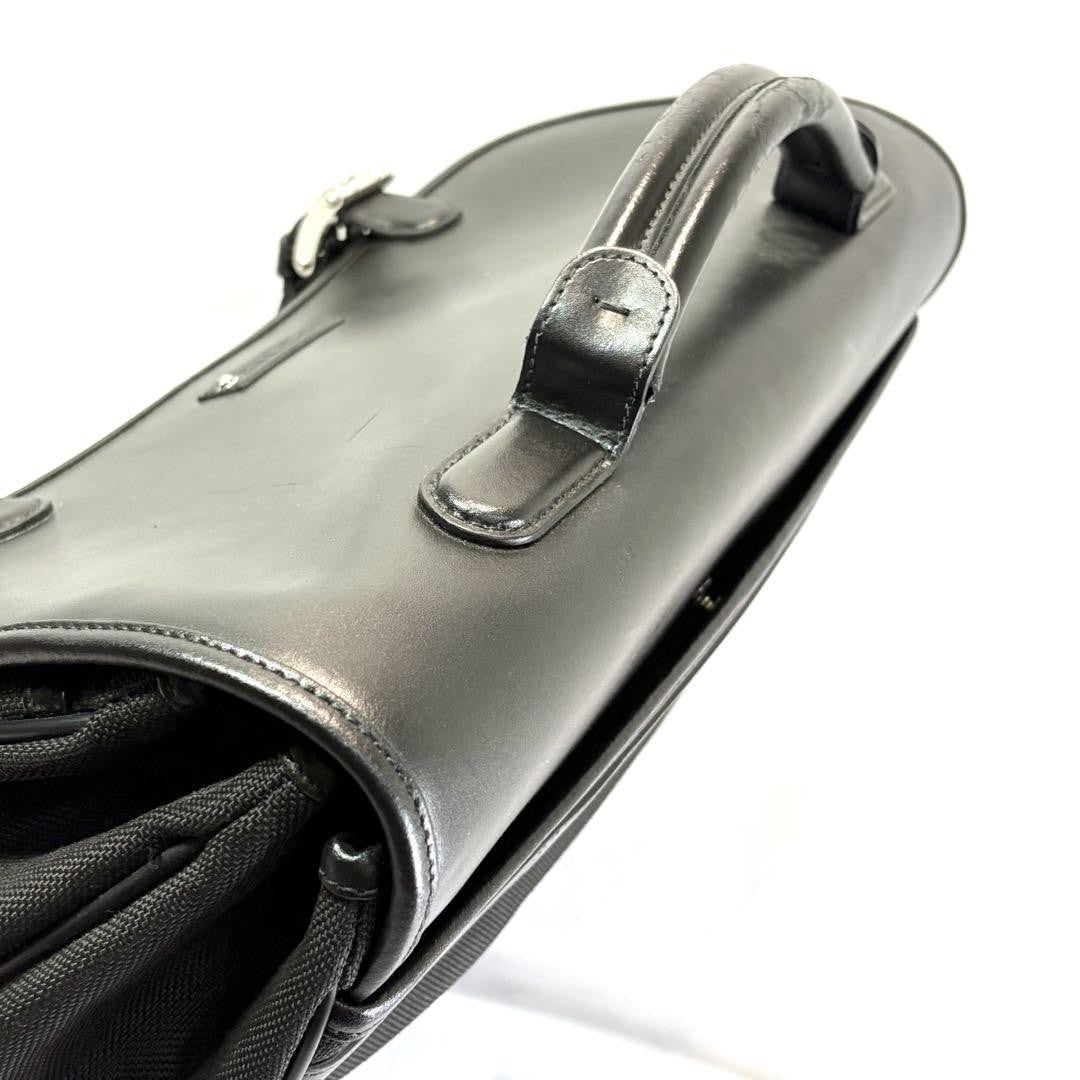 Montblanc Business Bag Briefcase Leather Canvas Black Authentic