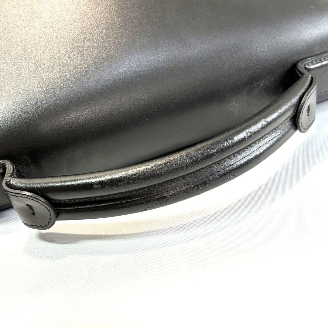 Montblanc Business Bag Briefcase Leather Canvas Black Authentic