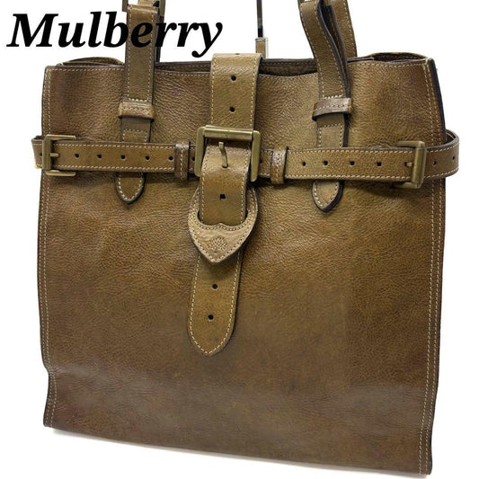 MULBERRY Hand Bag Tote Purse Leather Brown Authentic