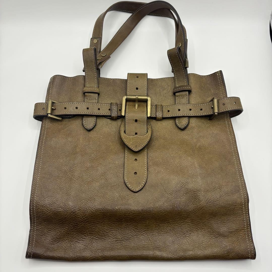 MULBERRY Hand Bag Tote Purse Leather Brown Authentic