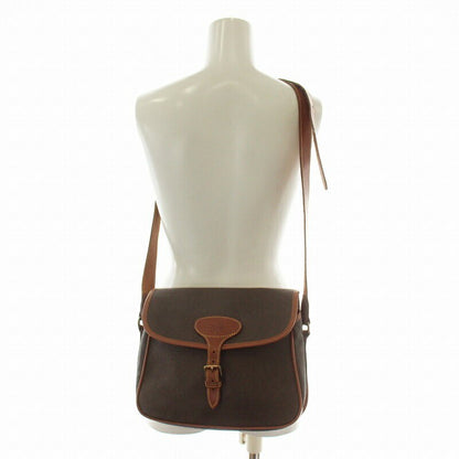 MULBERRY Shoulder Bag Purse PVC Leather Brown Authentic