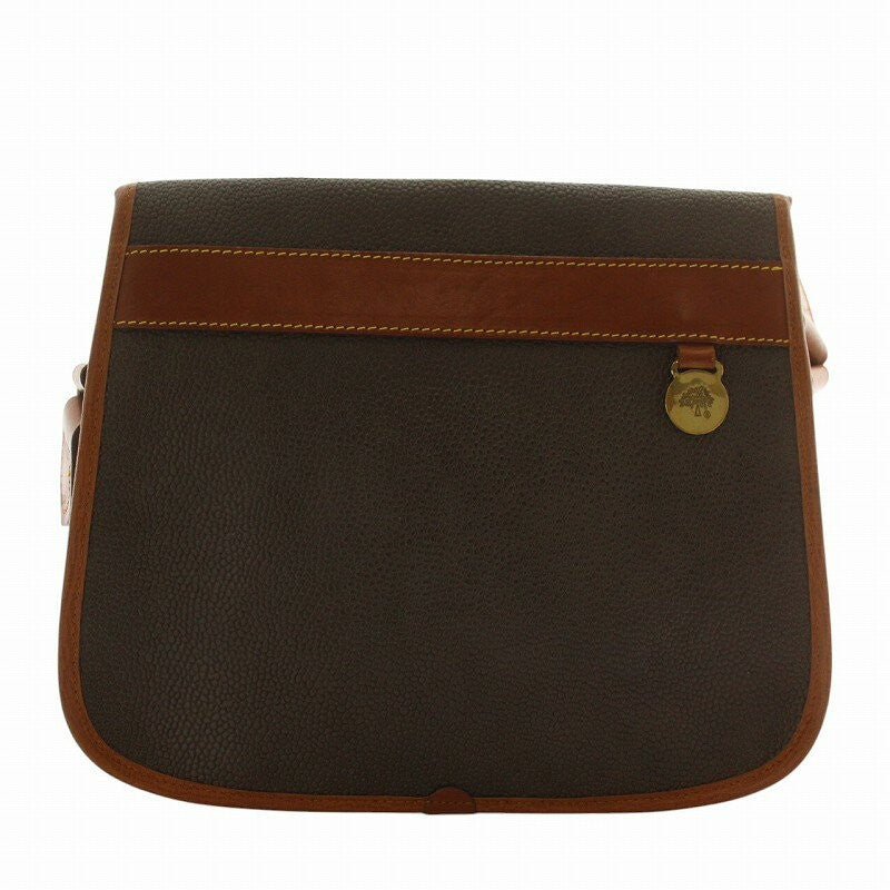 MULBERRY Shoulder Bag Purse PVC Leather Brown Authentic