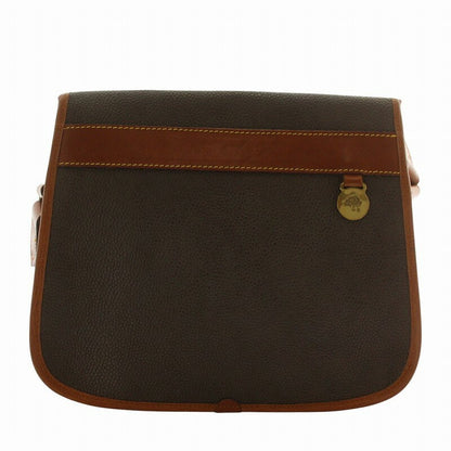 MULBERRY Shoulder Bag Purse PVC Leather Brown Authentic