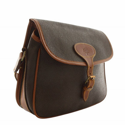MULBERRY Shoulder Bag Purse PVC Leather Brown Authentic
