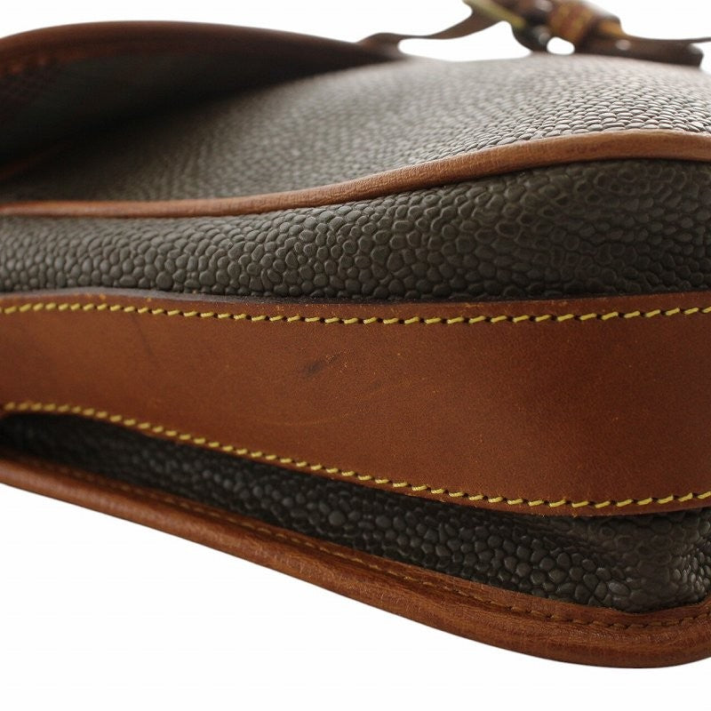 MULBERRY Shoulder Bag Purse PVC Leather Brown Authentic