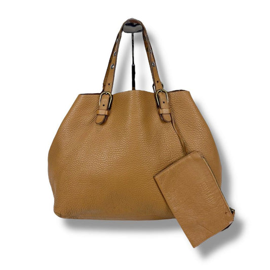 MIU MIU Hand Bag Tote Purse Leather Light Brown Camel Authentic