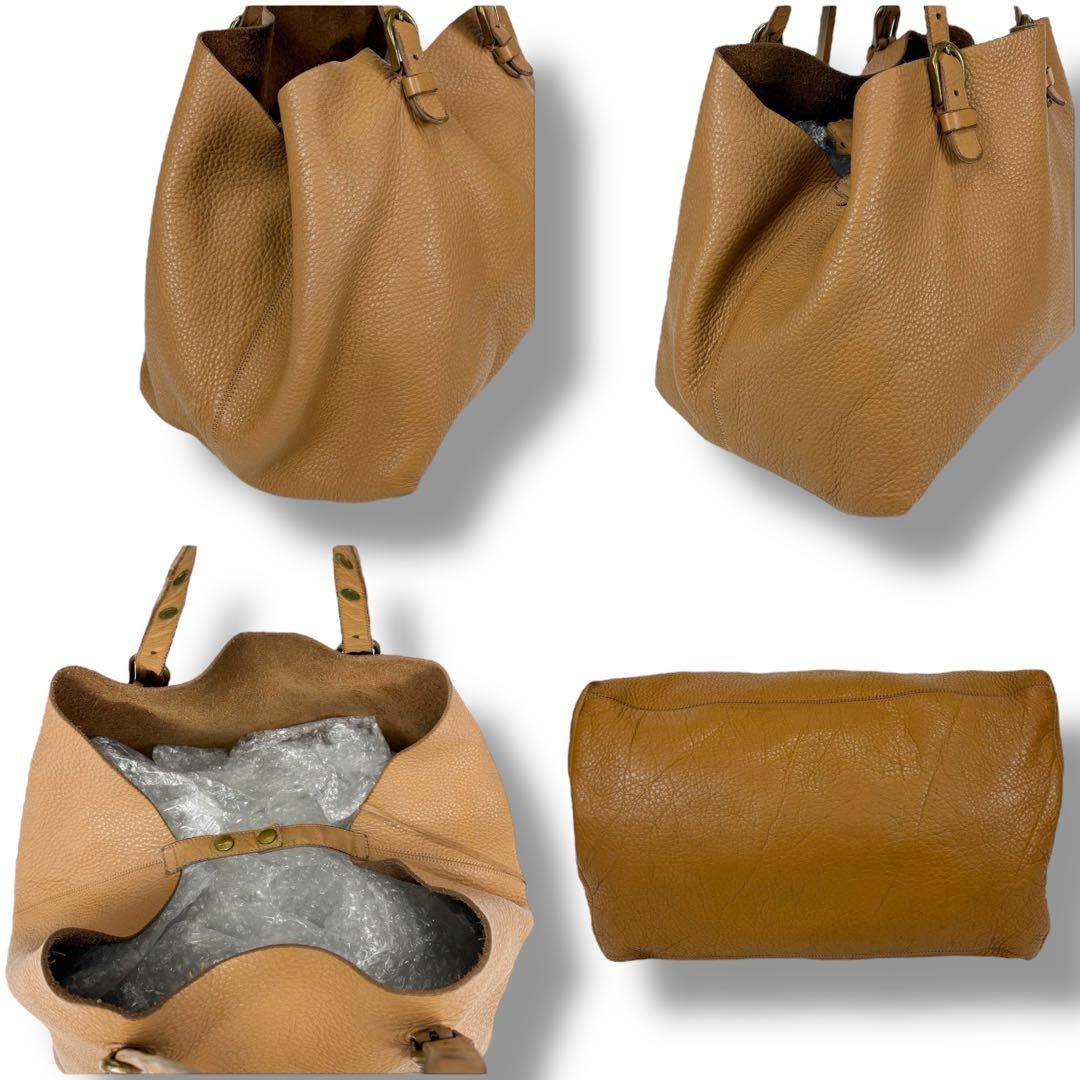 MIU MIU Hand Bag Tote Purse Leather Light Brown Camel Authentic