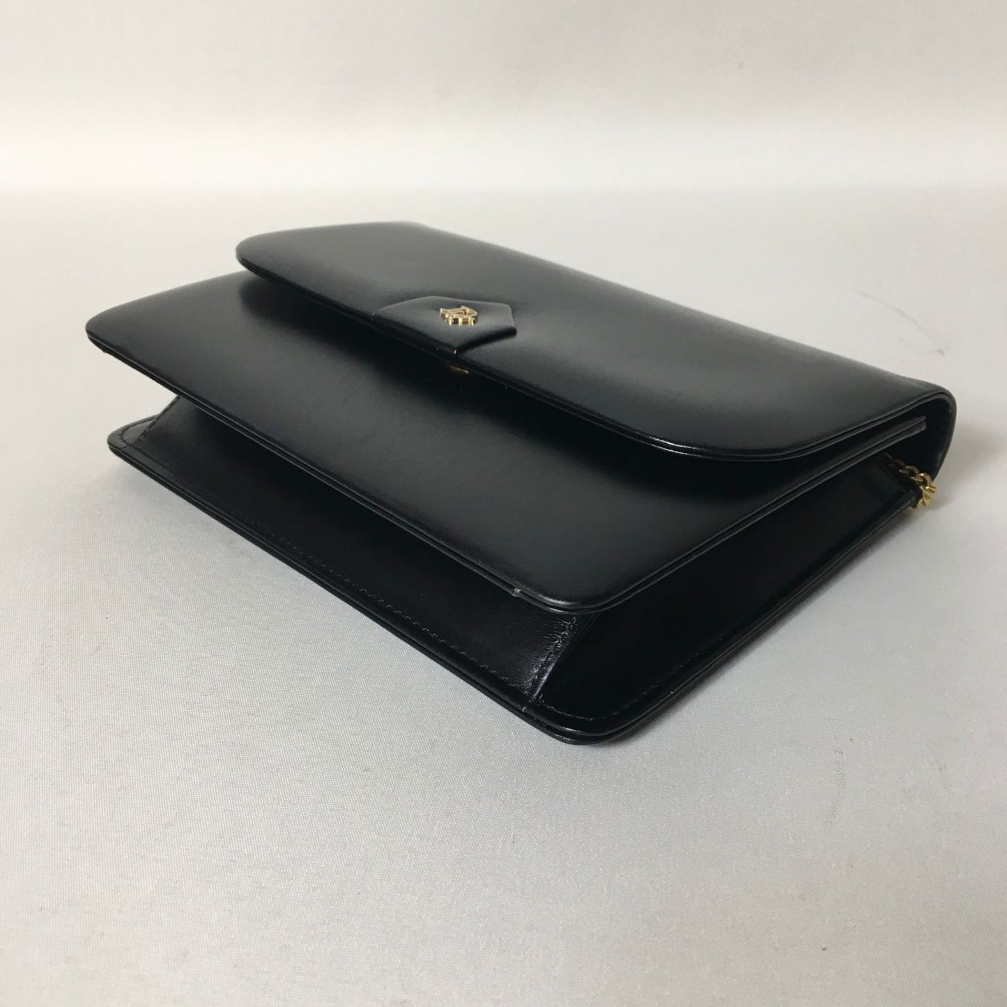Christian Dior Shoulder Bag Purse Logo Leather Black Authentic
