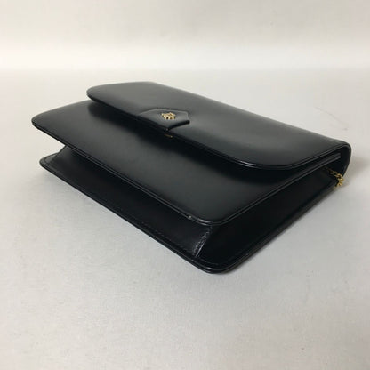 Christian Dior Shoulder Bag Purse Logo Leather Black Authentic
