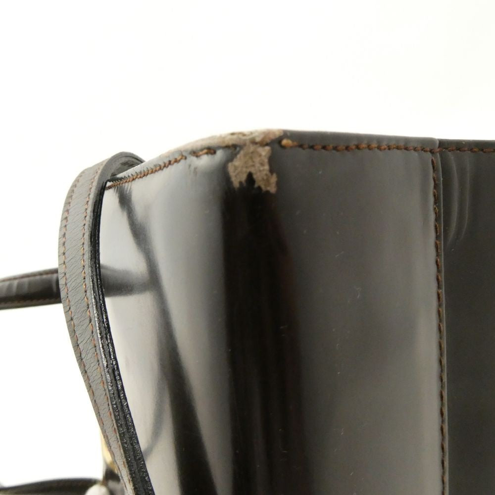 Salvatore Ferragamo Hand Shoulder Bag Tote Purse 2way Gancini Leather Brown Auth