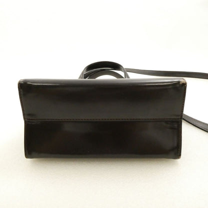 Salvatore Ferragamo Hand Shoulder Bag Tote Purse 2way Gancini Leather Brown Auth