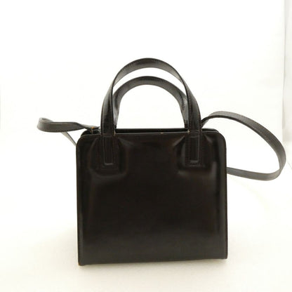 Salvatore Ferragamo Hand Shoulder Bag Tote Purse 2way Gancini Leather Brown Auth
