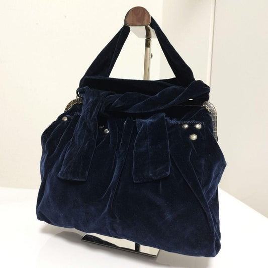 MIU MIU Hand Bag Tote Purse Suede Dark Navy Authentic