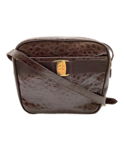 Salvatore Ferragamo Shoulder Bag Purse Brown Authentic