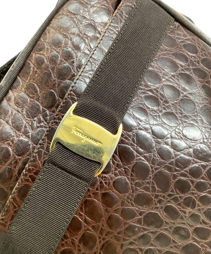 Salvatore Ferragamo Shoulder Bag Purse Brown Authentic