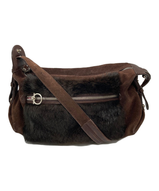 Salvatore Ferragamo Shoulder Bag Purse Gancini Authentic Brown