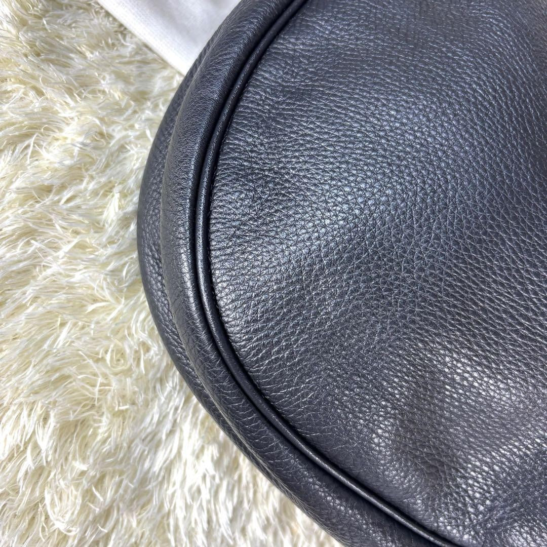 Longchamp Hand Shoulder Bag Tote Purse 2way Leather Black Authentic