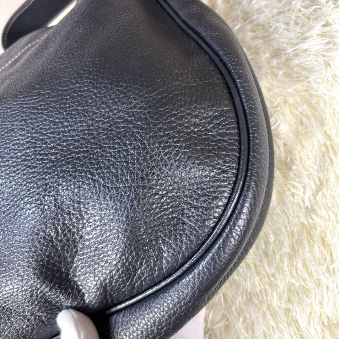 Longchamp Hand Shoulder Bag Tote Purse 2way Leather Black Authentic