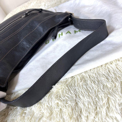 Longchamp Hand Shoulder Bag Tote Purse 2way Leather Black Authentic