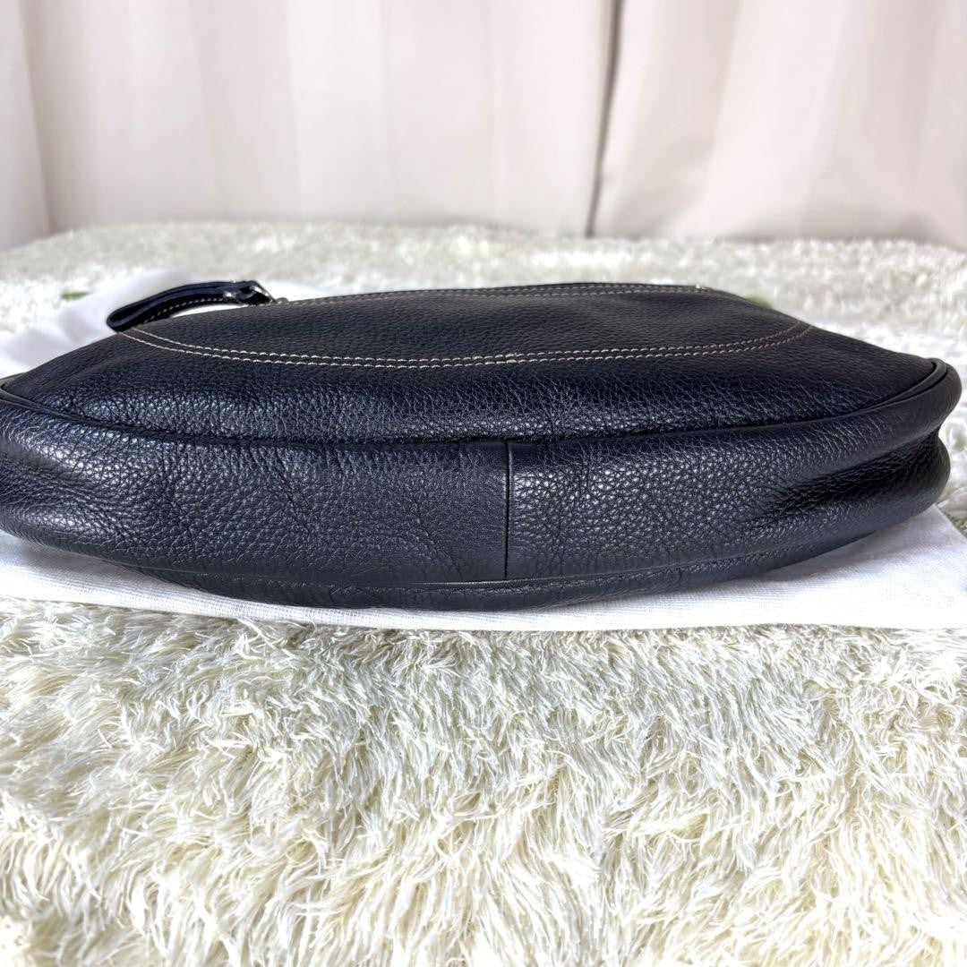 Longchamp Hand Shoulder Bag Tote Purse 2way Leather Black Authentic