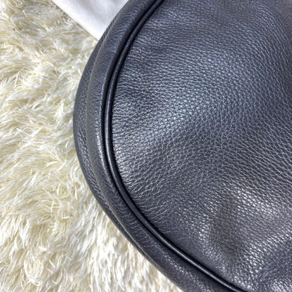 Longchamp Hand Shoulder Bag Tote Purse 2way Leather Black Authentic
