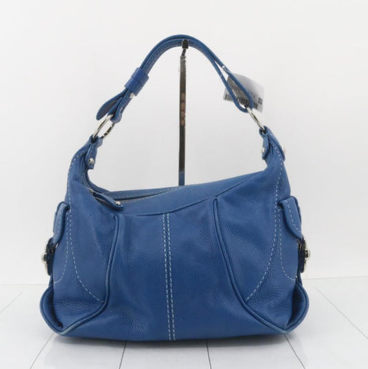 TOD'S Hand Bag Tote Purse Blue Authentic
