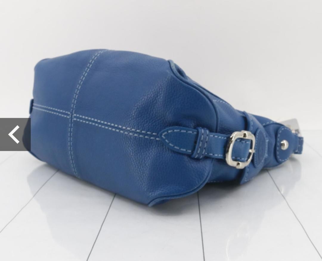 TOD'S Hand Bag Tote Purse Blue Authentic