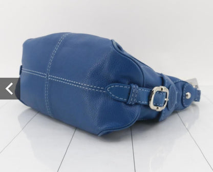TOD'S Hand Bag Tote Purse Blue Authentic