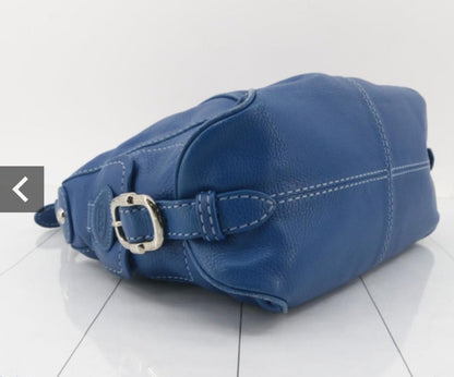 TOD'S Hand Bag Tote Purse Blue Authentic