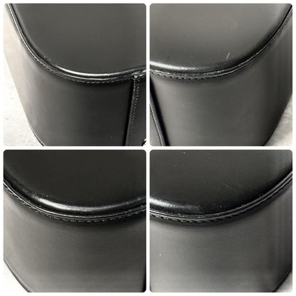 BURBERRY Hand Bag Tote Purse Nova Check Leather Black Authentic