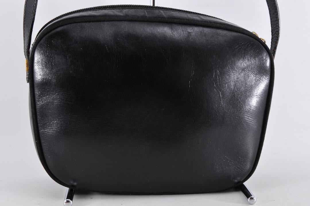 Salvatore Ferragamo Shoulder Bag Purse Vara Leather Black Authentic