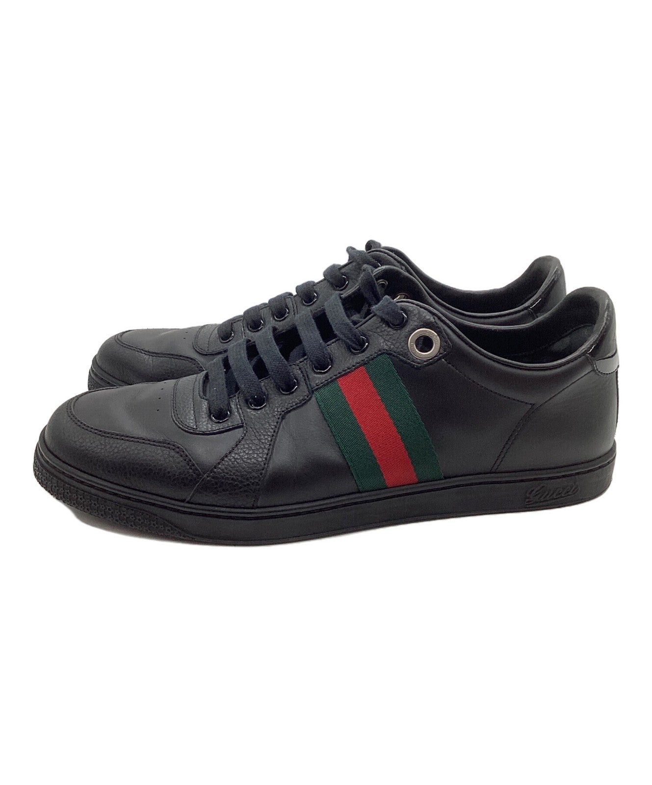 GUCCI Sneakers Shoes Low-Cut EU 42 US 8.5 Black Authentic