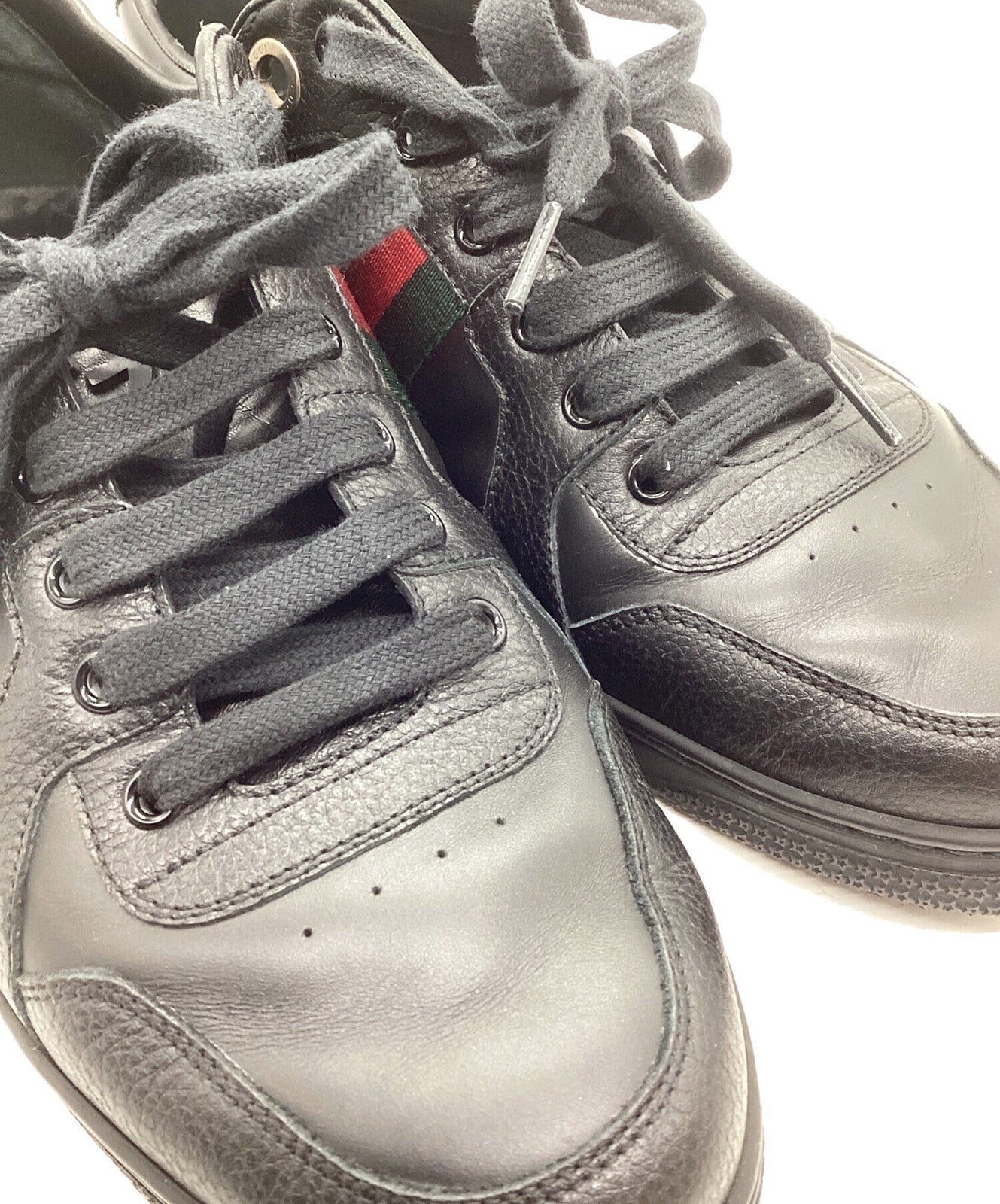 GUCCI Sneakers Shoes Low-Cut EU 42 US 8.5 Black Authentic