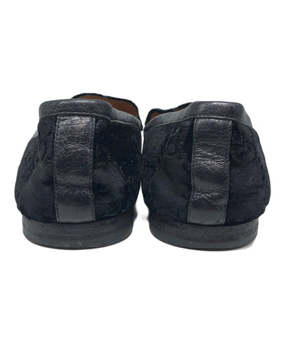 GUCCI Loafers Shoes GG Velvet EU 43 US 9.5 Black Authentic