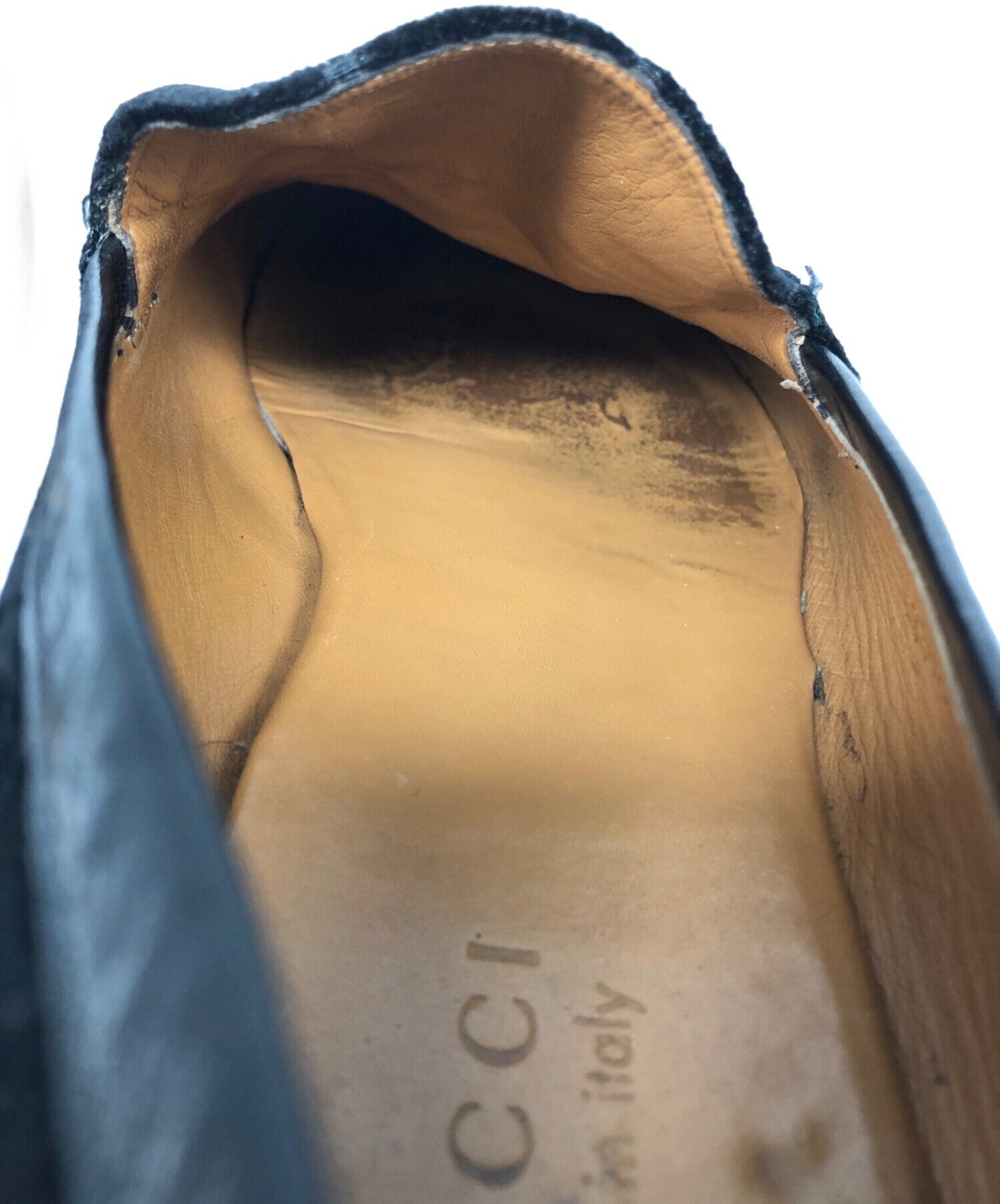 GUCCI Loafers Shoes GG Velvet EU 43 US 9.5 Black Authentic