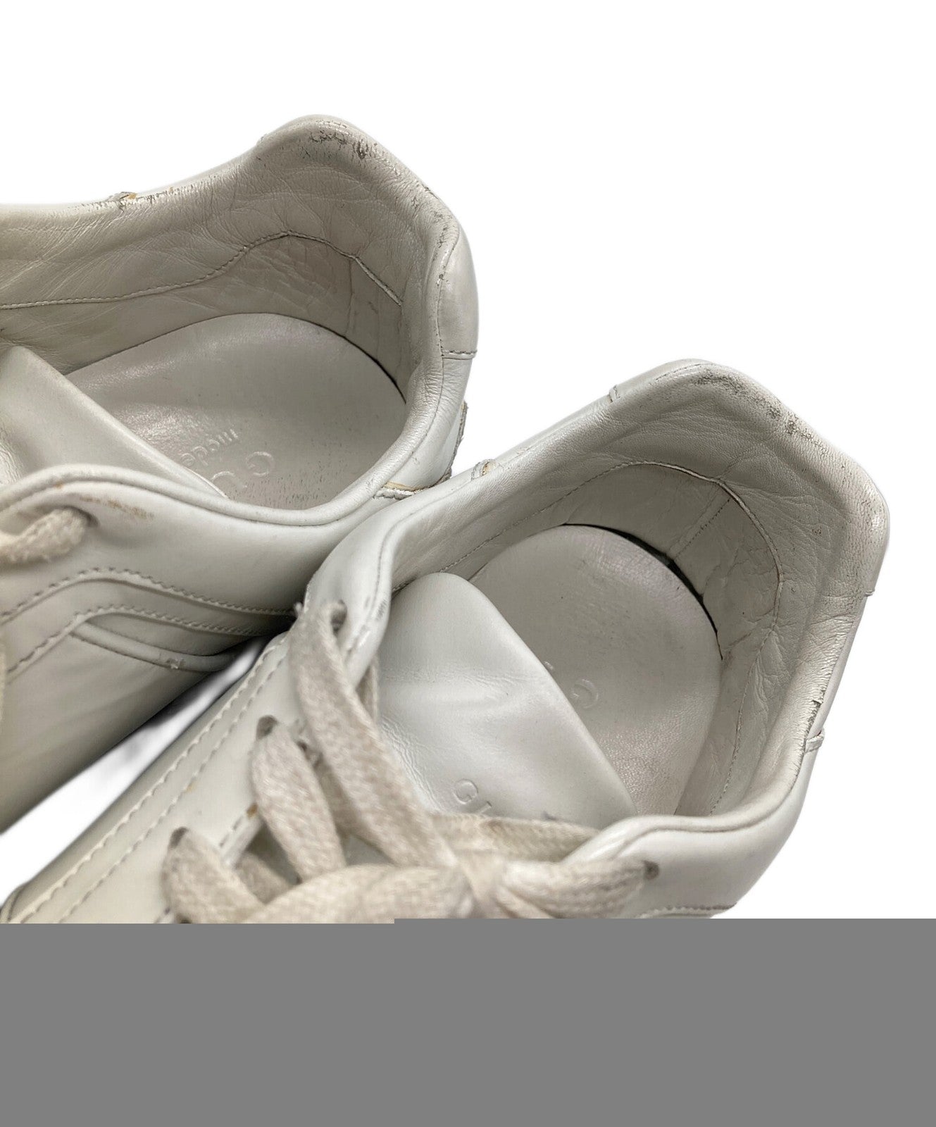 GUCCI Sneakers Shoes Low-Cut Interlocking G EU 42.5 US 9 White Authentic