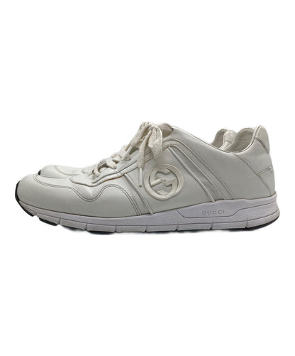 GUCCI Sneakers Shoes Low-Cut Interlocking G EU 42.5 US 9 White Authentic