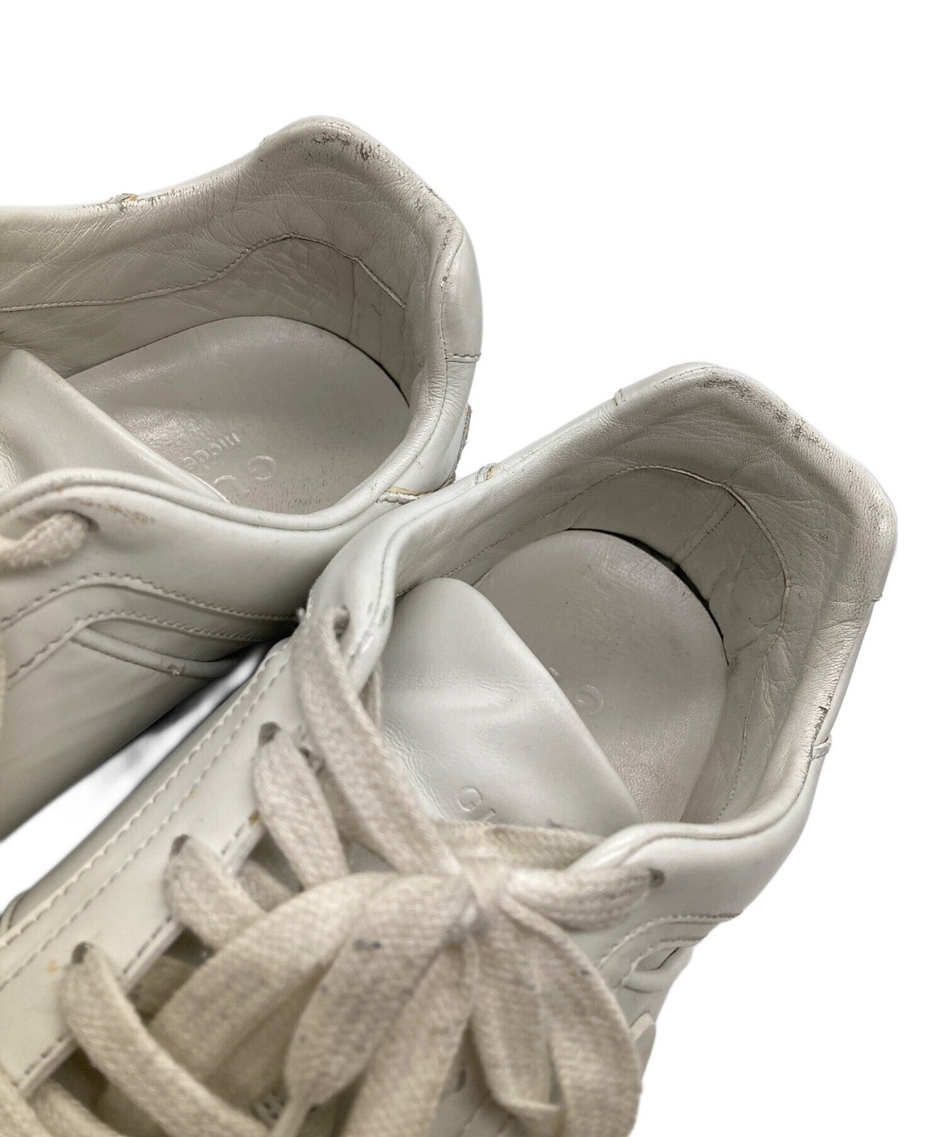 GUCCI Sneakers Shoes Low-Cut Interlocking G EU 42.5 US 9 White Authentic