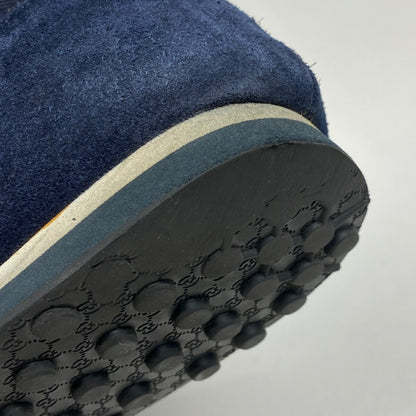 GUCCI Sneakers Shoes Low-Cut Interlocking G EU 42 US 8.5 Navy Authentic
