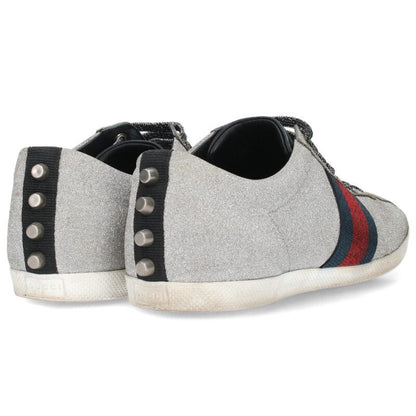 GUCCI Sneakers Shoes Low-Cut Sherry Line EU 43.5 US 10 Silver Authentic